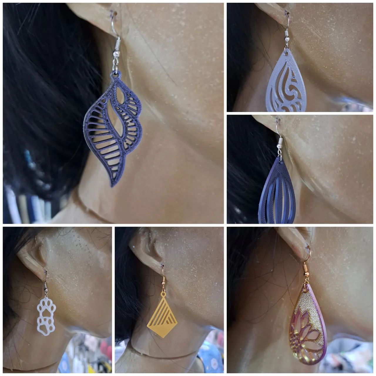 6 pares Brincos Artesanais - Diversos Modelos Exclusivos - Foto 3