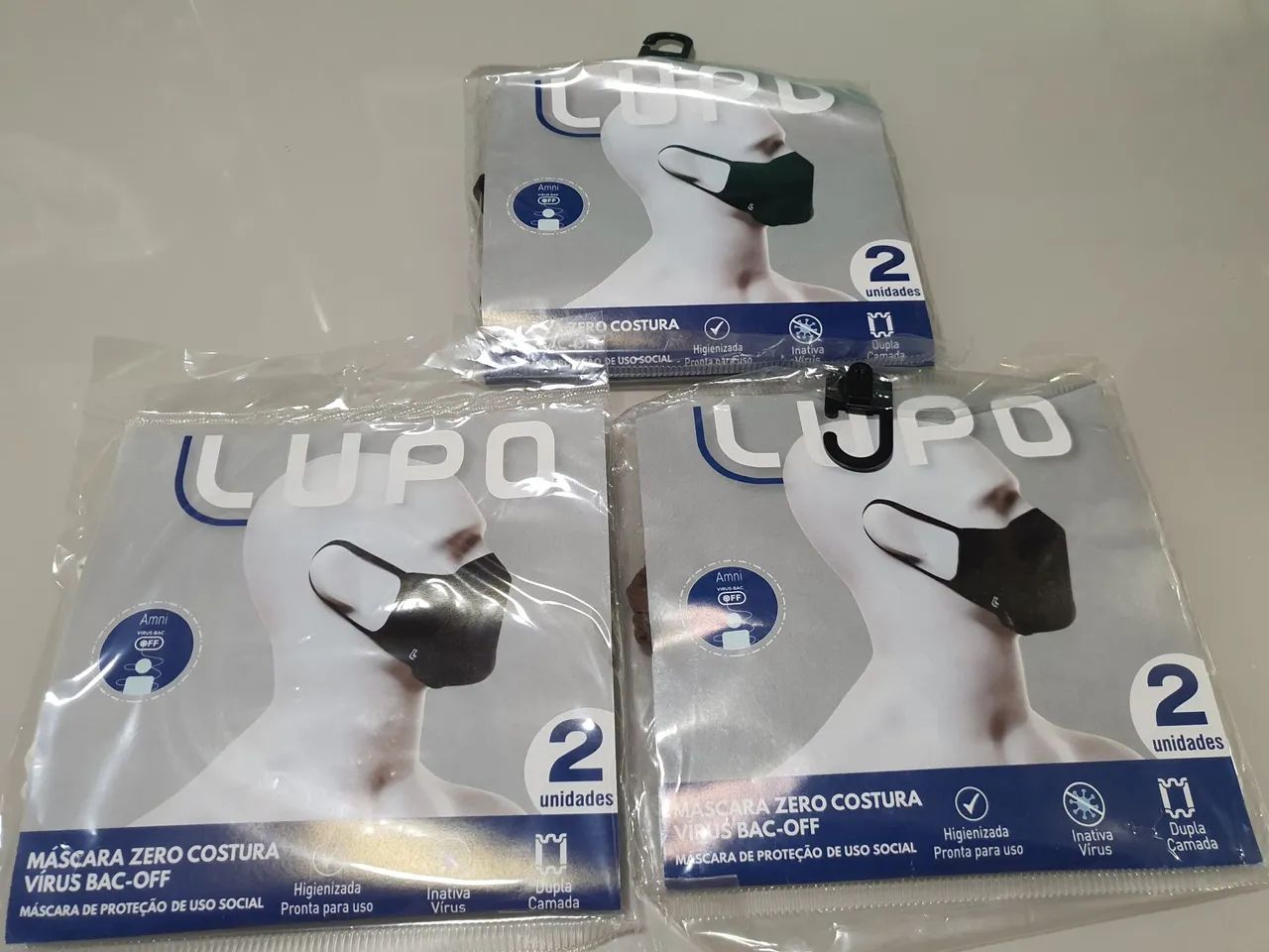 Máscara de proteção facial Lupo - Pacote com 2 unidades