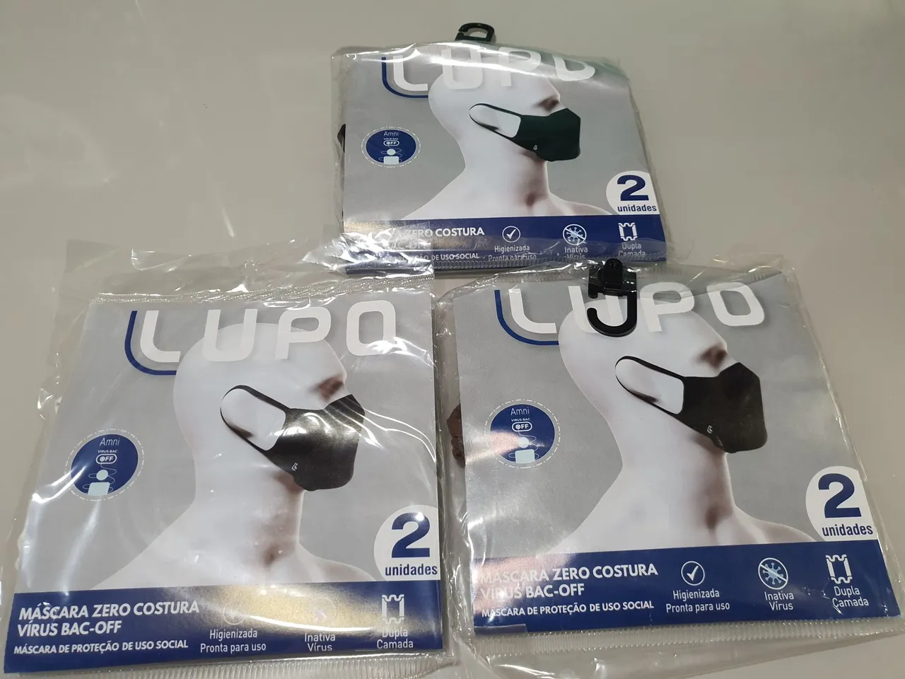 Máscara de proteção facial Lupo - Pacote com 2 unidades