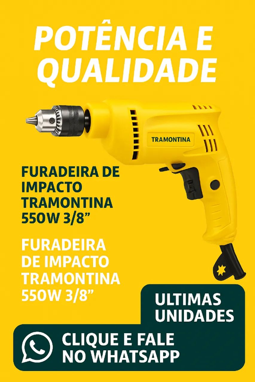Furadeira de Impacto Tramontina 550W 3/8" - Entrega Rápida - Foto 4