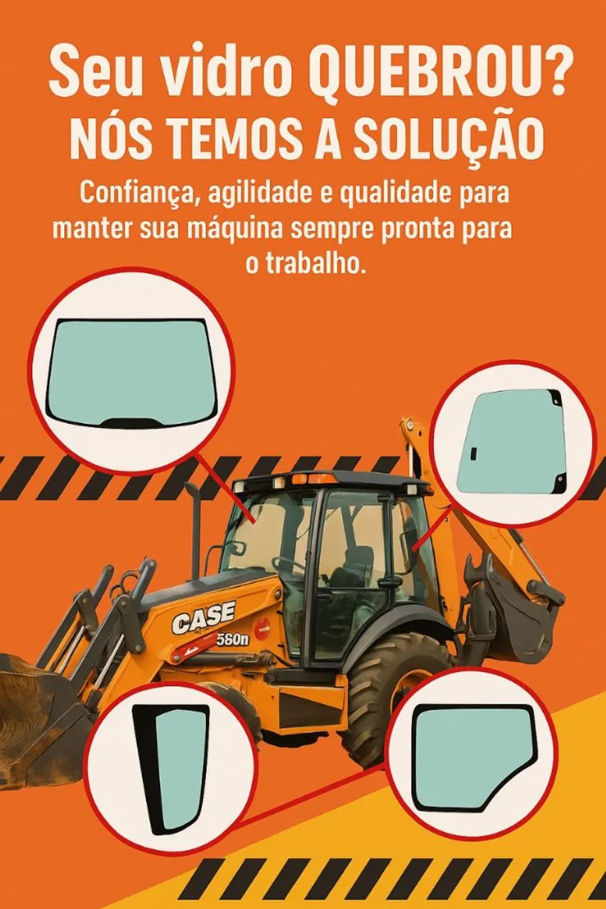 Vidro máquina pesada escavadeira, Carregadeira, retroescavadeira, trator, e outros   