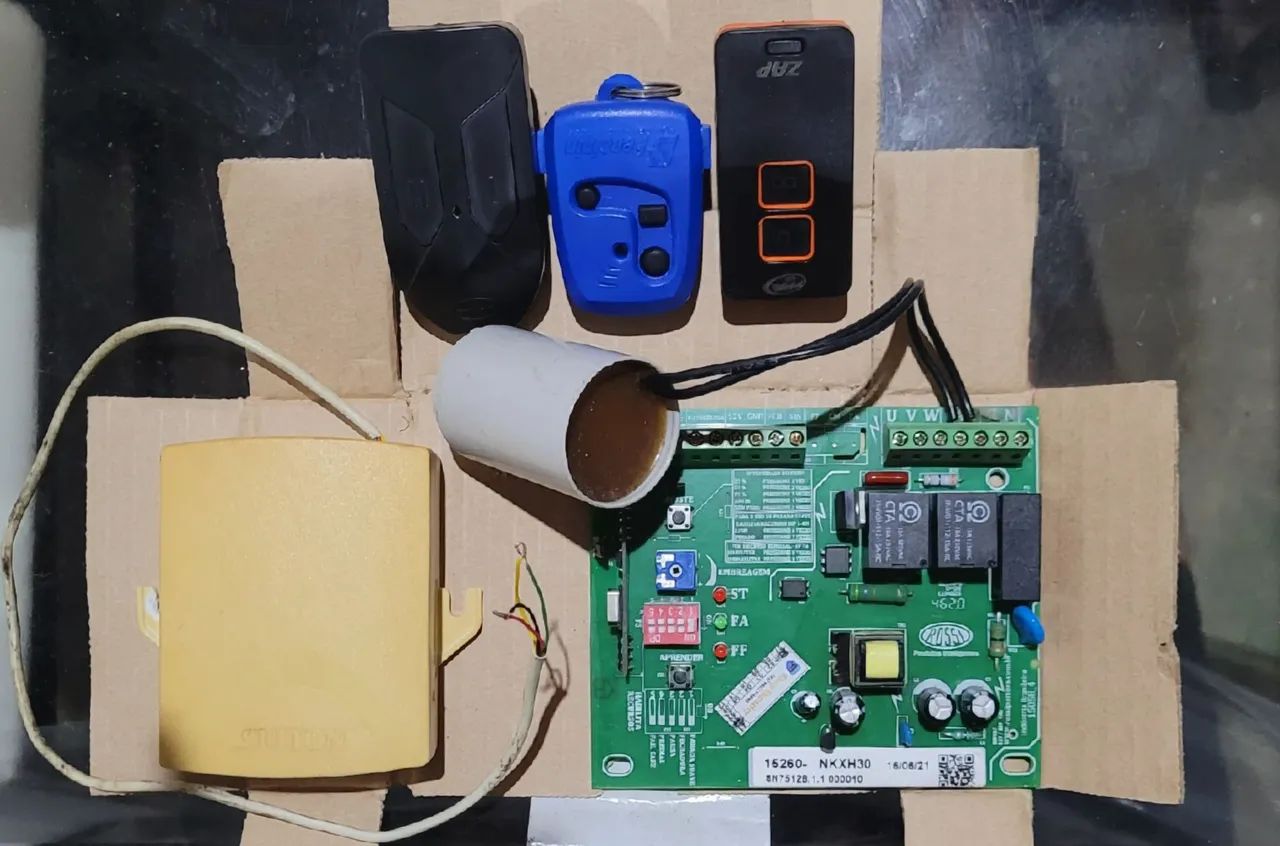Central control board, receiver, and remote controls for electric gate