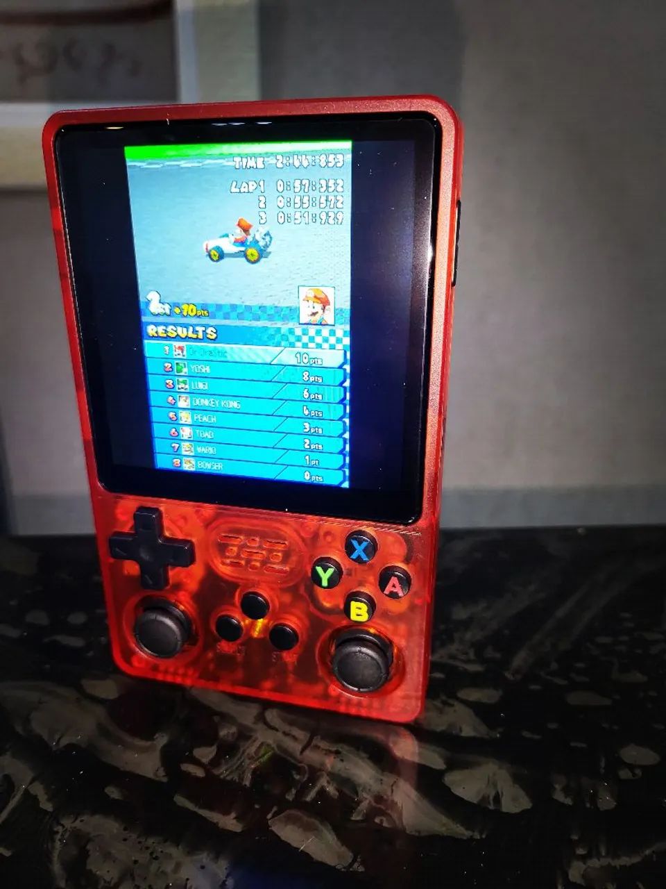 Console portátil retro R36S plus com jogos roda até NDS Vermelho com película 