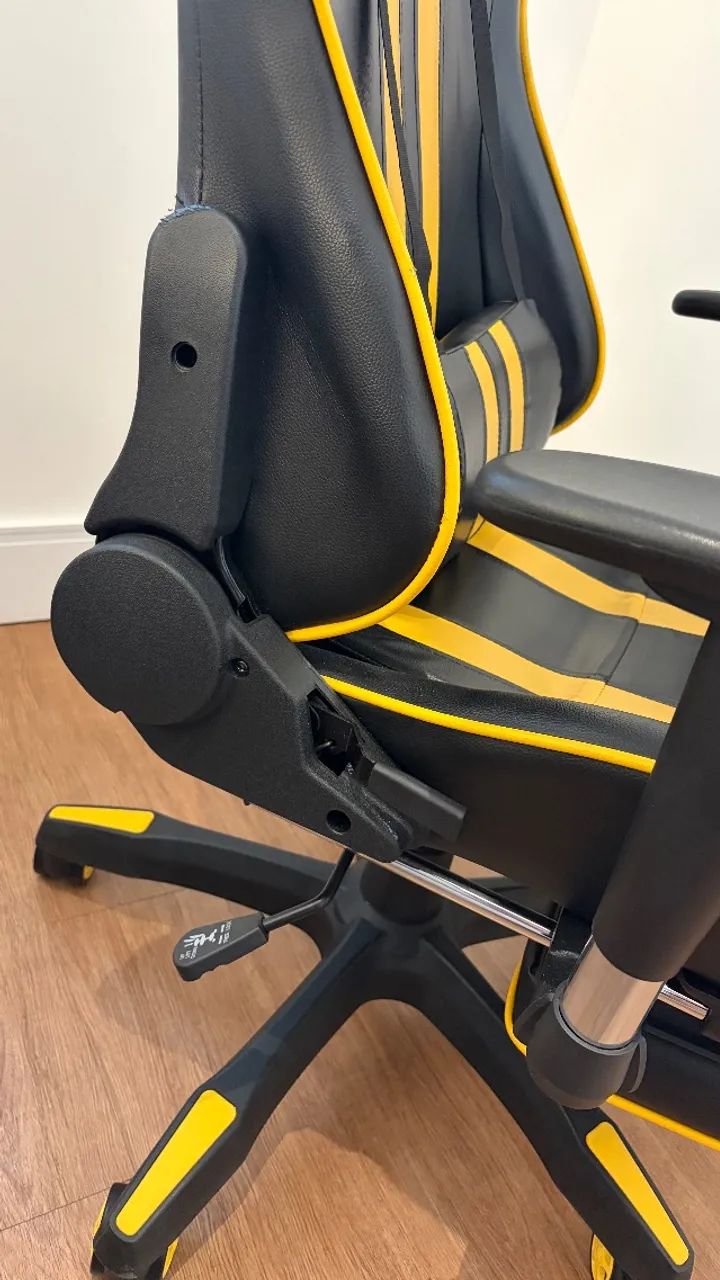 Cadeira Gamer Legends Preta e Amarela - Confortável e Conservada - Foto 3