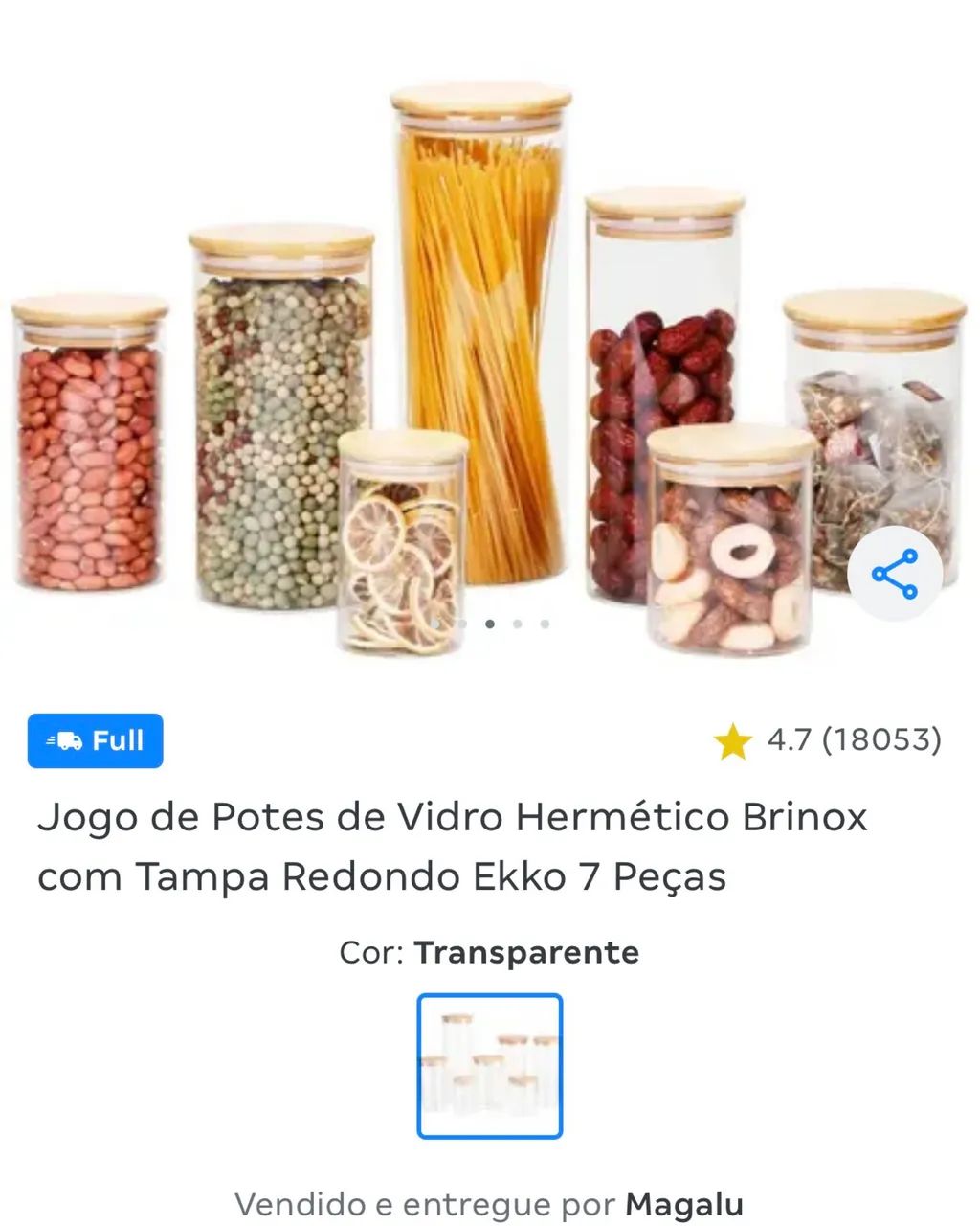 Potes de vidro