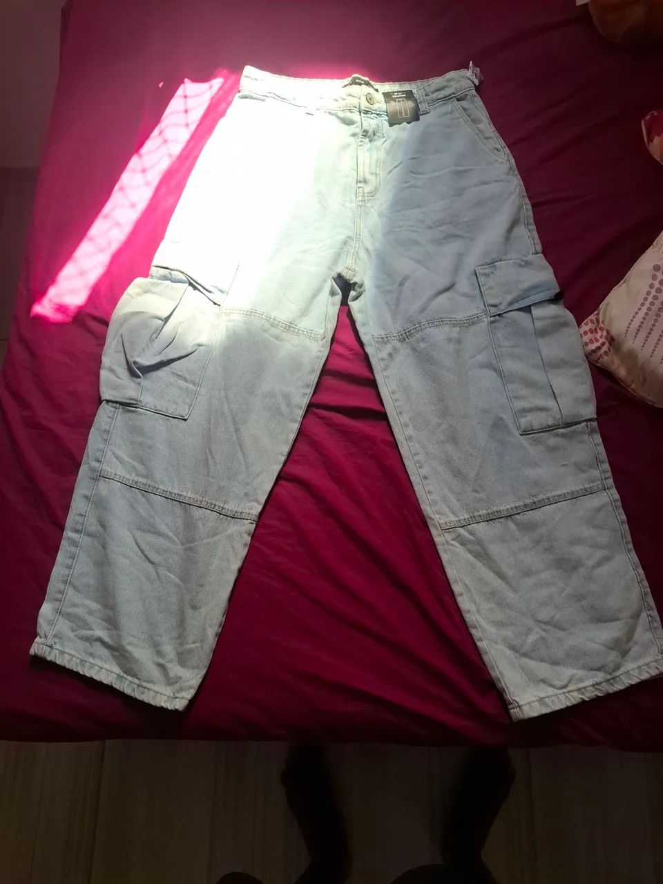 Calça jeans cargo