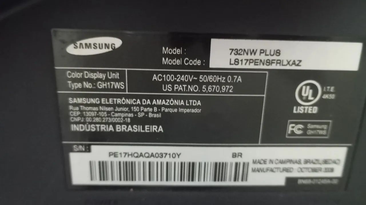 Monitor Samsung - Tela de 17" 732NW PLUS - Foto 3