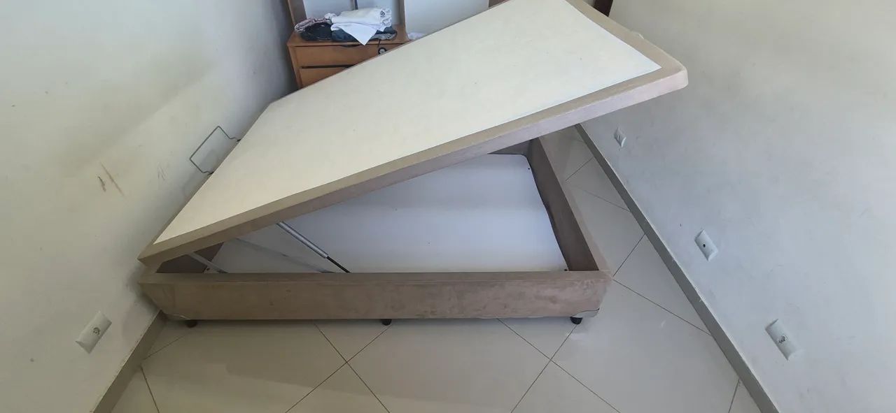 CAMA CASAL BOX SuedeBEGE - Foto 4