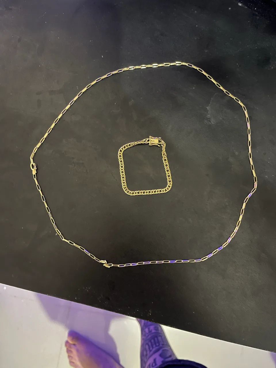 Kit corrente + pulseira ouro 18k - Foto 2