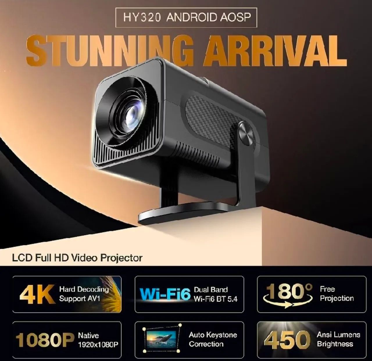 Projetor Smart HY320 Android Full HD 1920x1080 - Foto 2