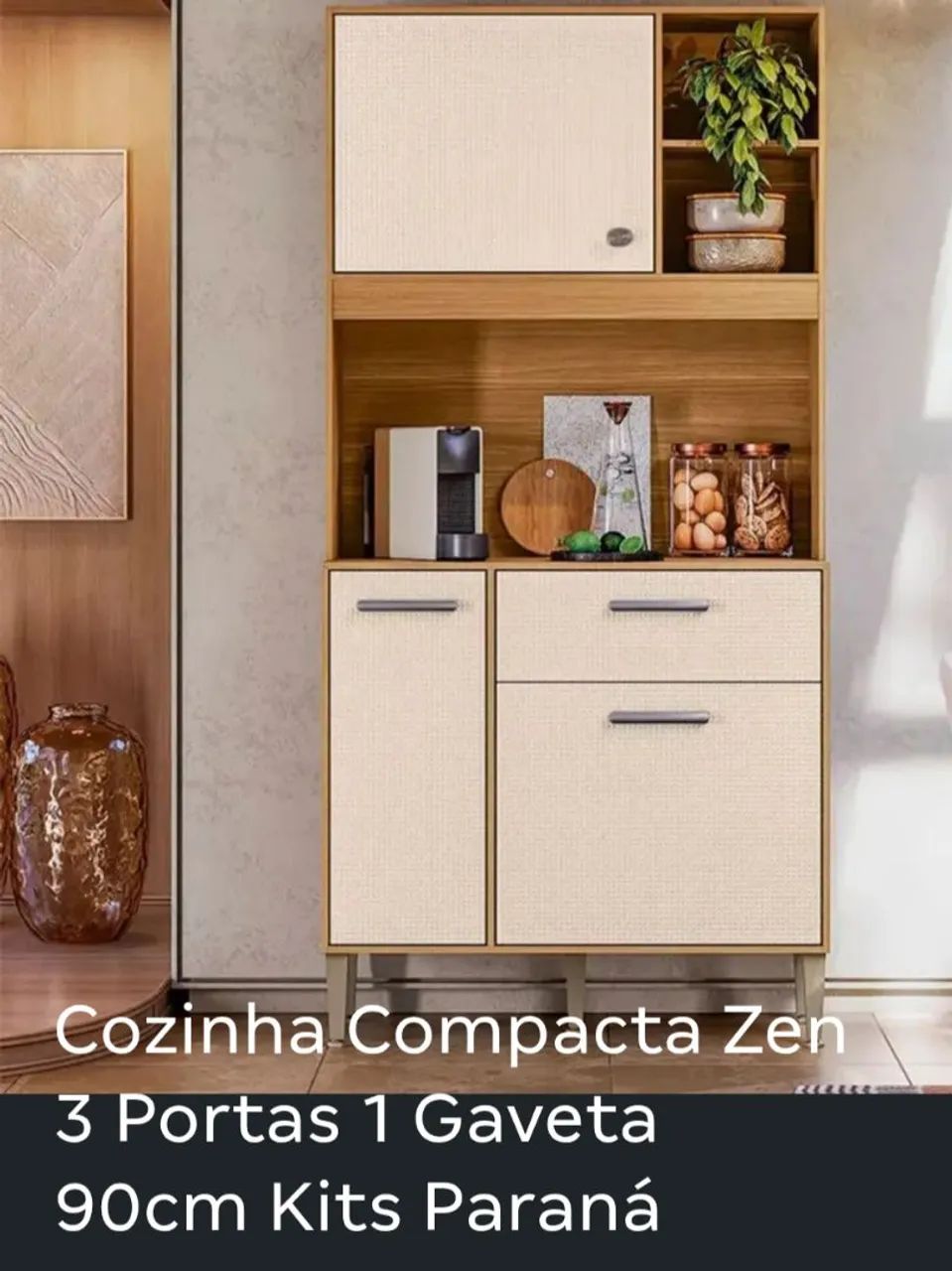Armário kit cozinha 90 cm zen