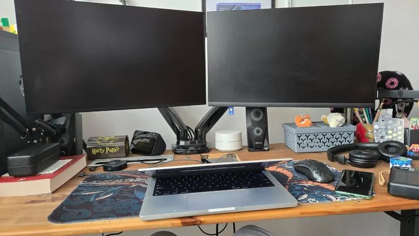 2 Monitores DELL com suporte duplo - Foto 2