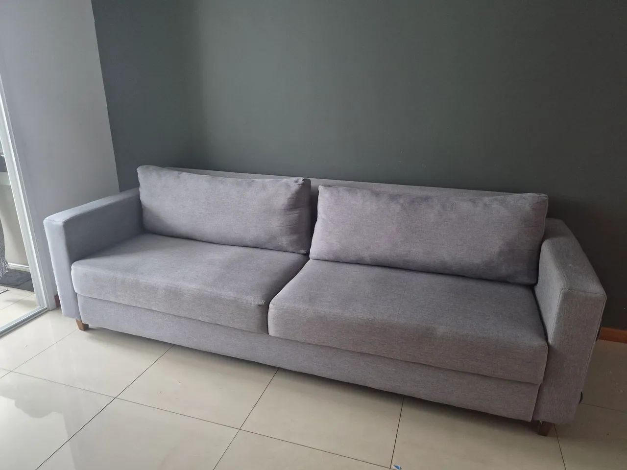 Sofá Linho Cinza 2,5 metros  - Foto 3