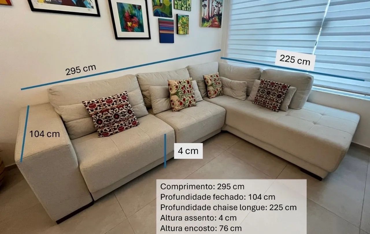 Sofá Retrátil 5 lugares com Chaise Long - Foto 2