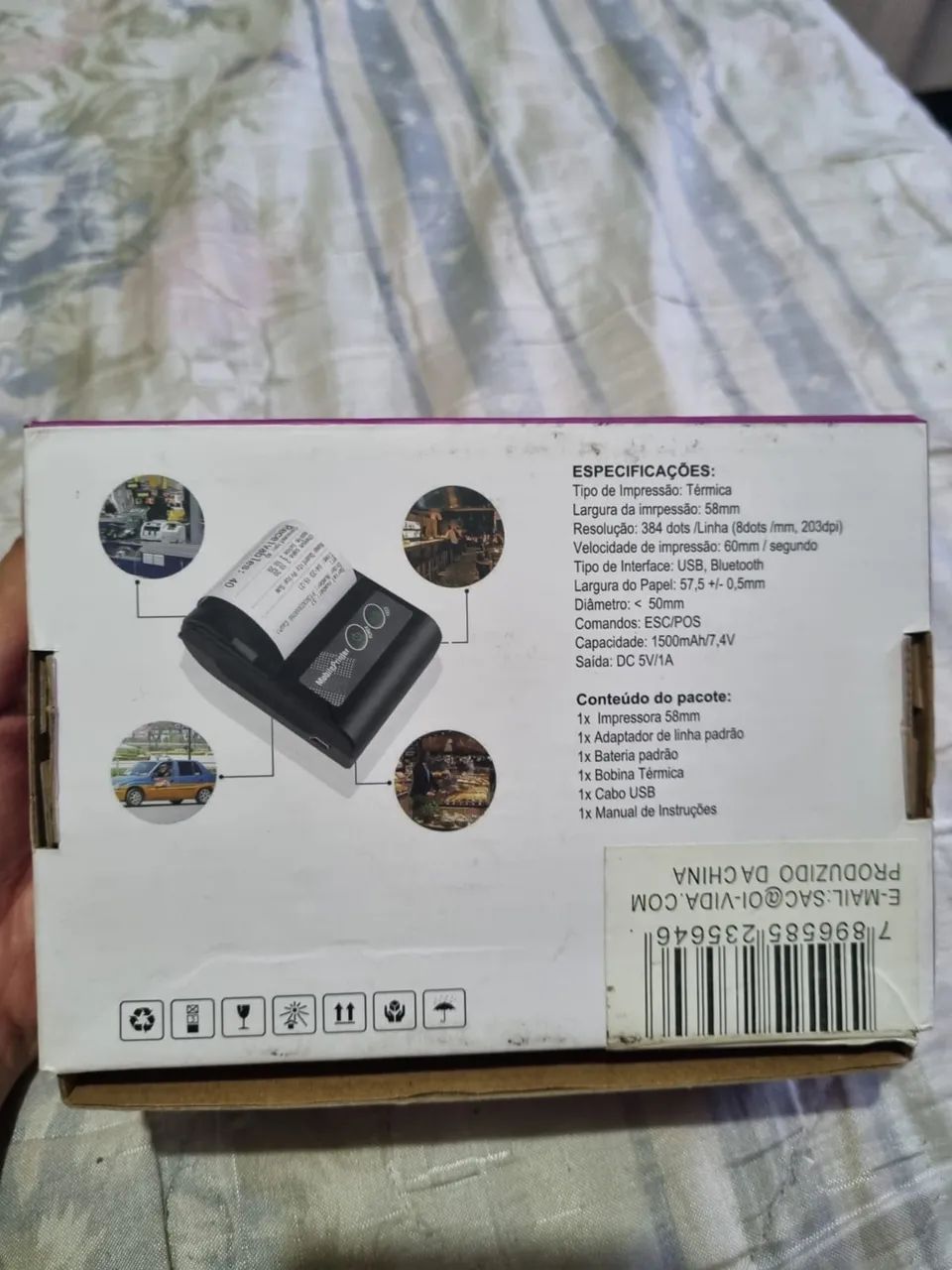 Mini Impressora Térmica 58mm Oi Vida Bluetooth/USB - Seminova na Caixa - Foto 5