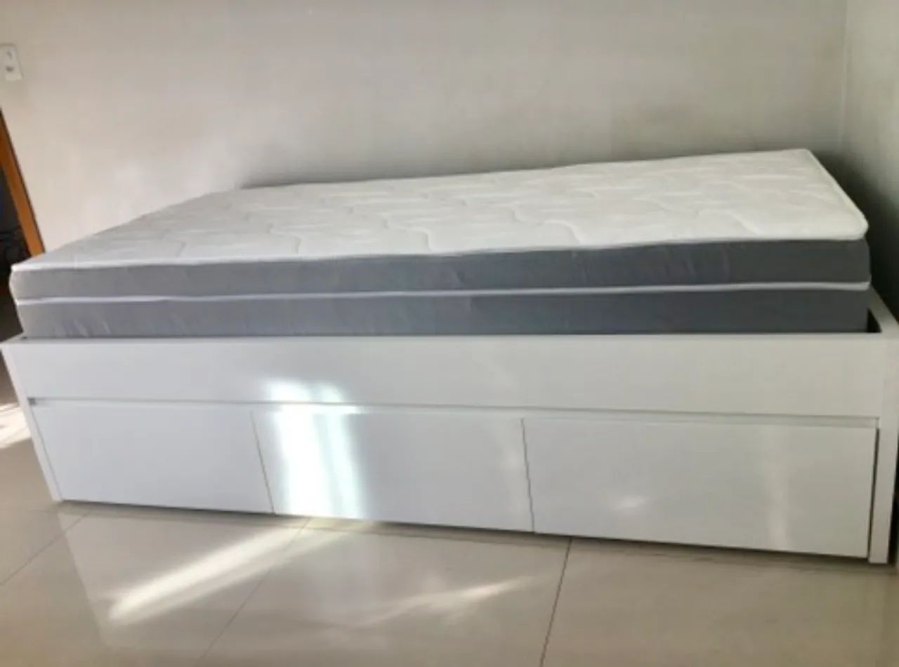 VENDO CAMA PLANEJADA DE MDF COM COLCHÃO DE SOLTEIRO - Foto 4