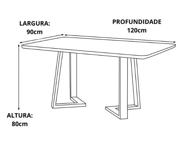 Mesa de Jantar Dubai 120x90m - DM - ENTREGA EM 24H - Foto 2