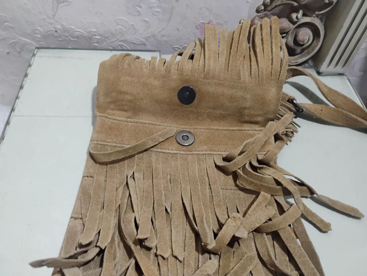 Bolsa Zara de Couro Franja sem uso  - Foto 4
