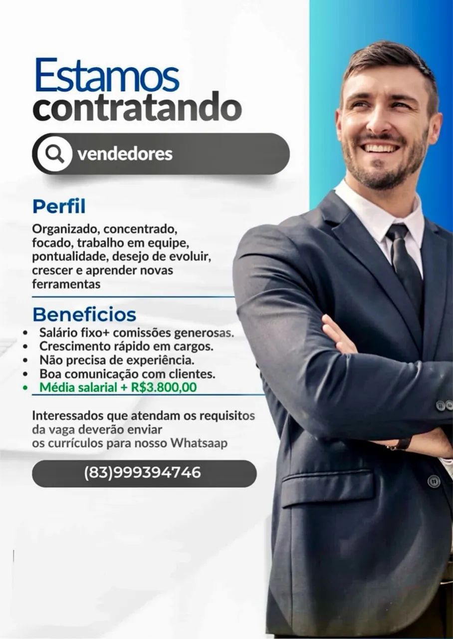 Vaga para vendedor 