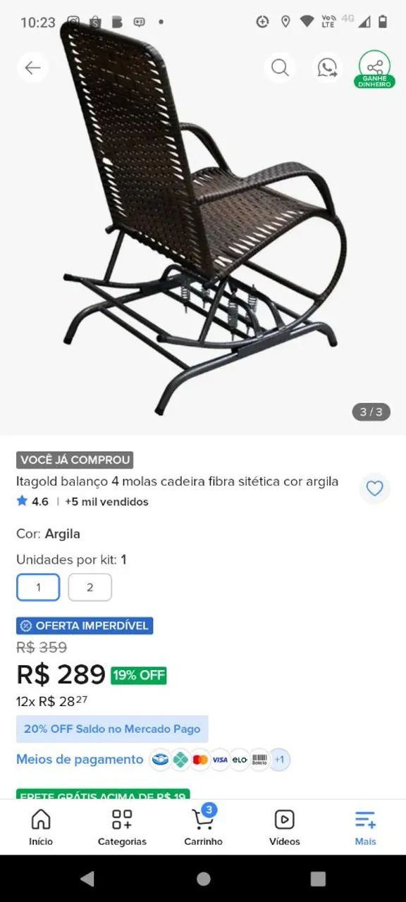 Cadeira de Balanço  - Foto 4