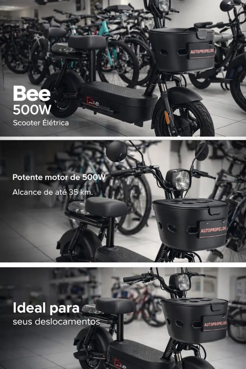 Bicicleta elétrica bee 500wats