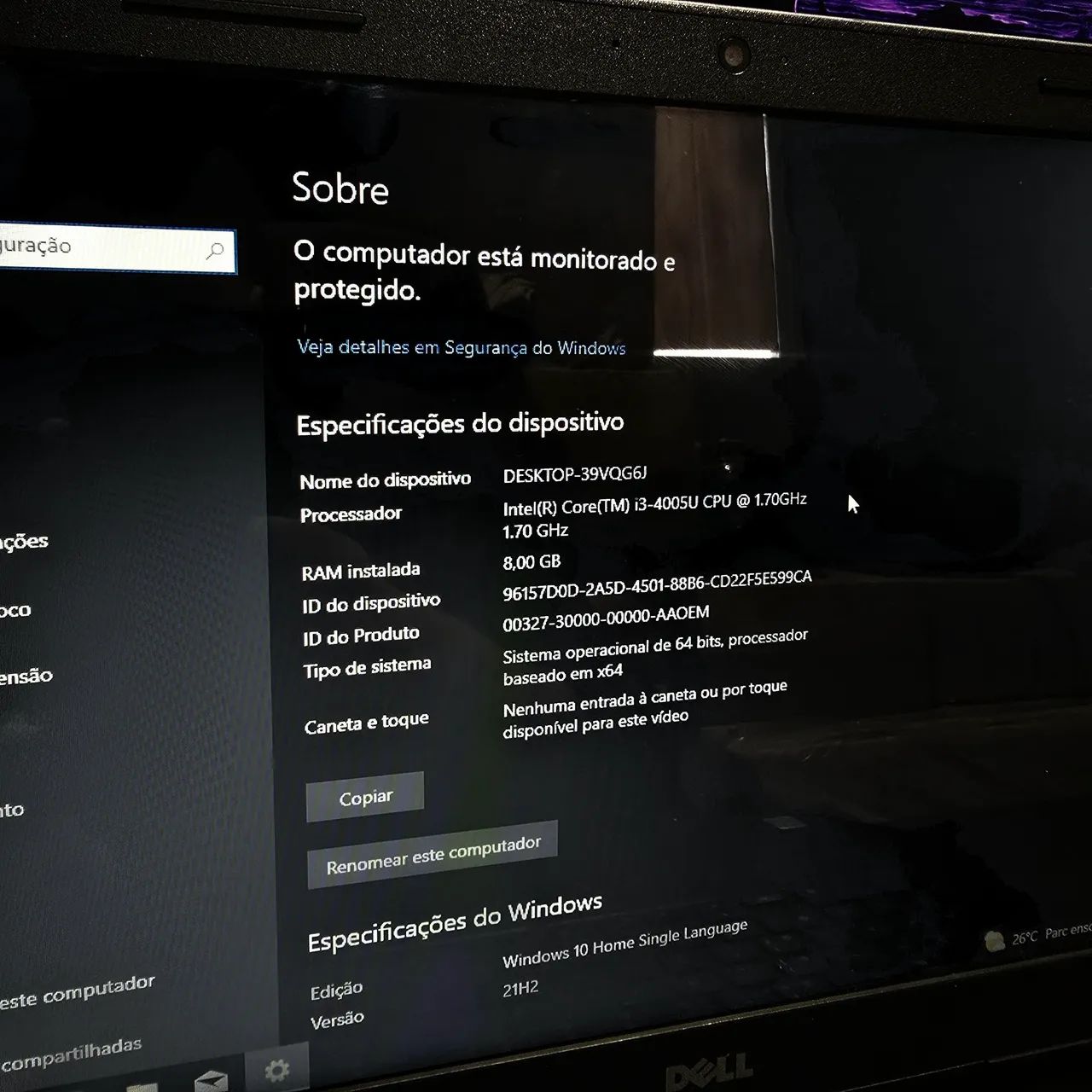 Notebook Dell em perfeito estado! 512gb de ssd, intel i3 e 8gb de ram. - Foto 4