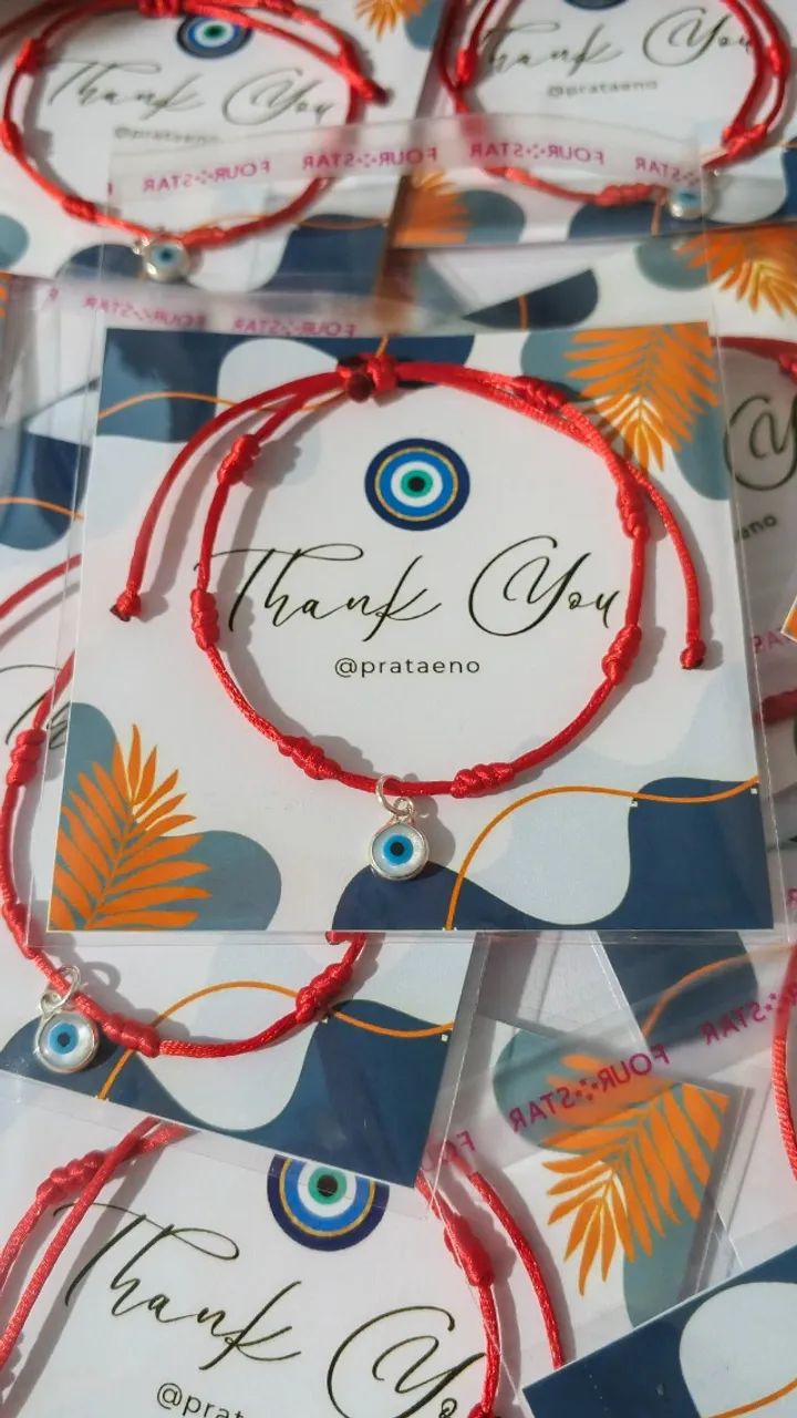 Pulseira Vermelha dos 7 Nós C/ Pingente de Prata 925 - Foto 4