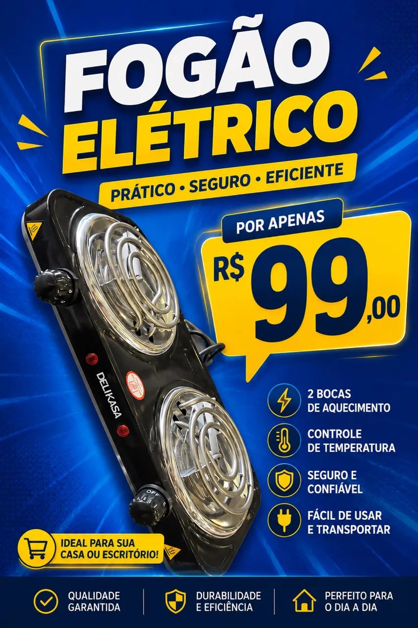 Fogão elétrico duas bocas 