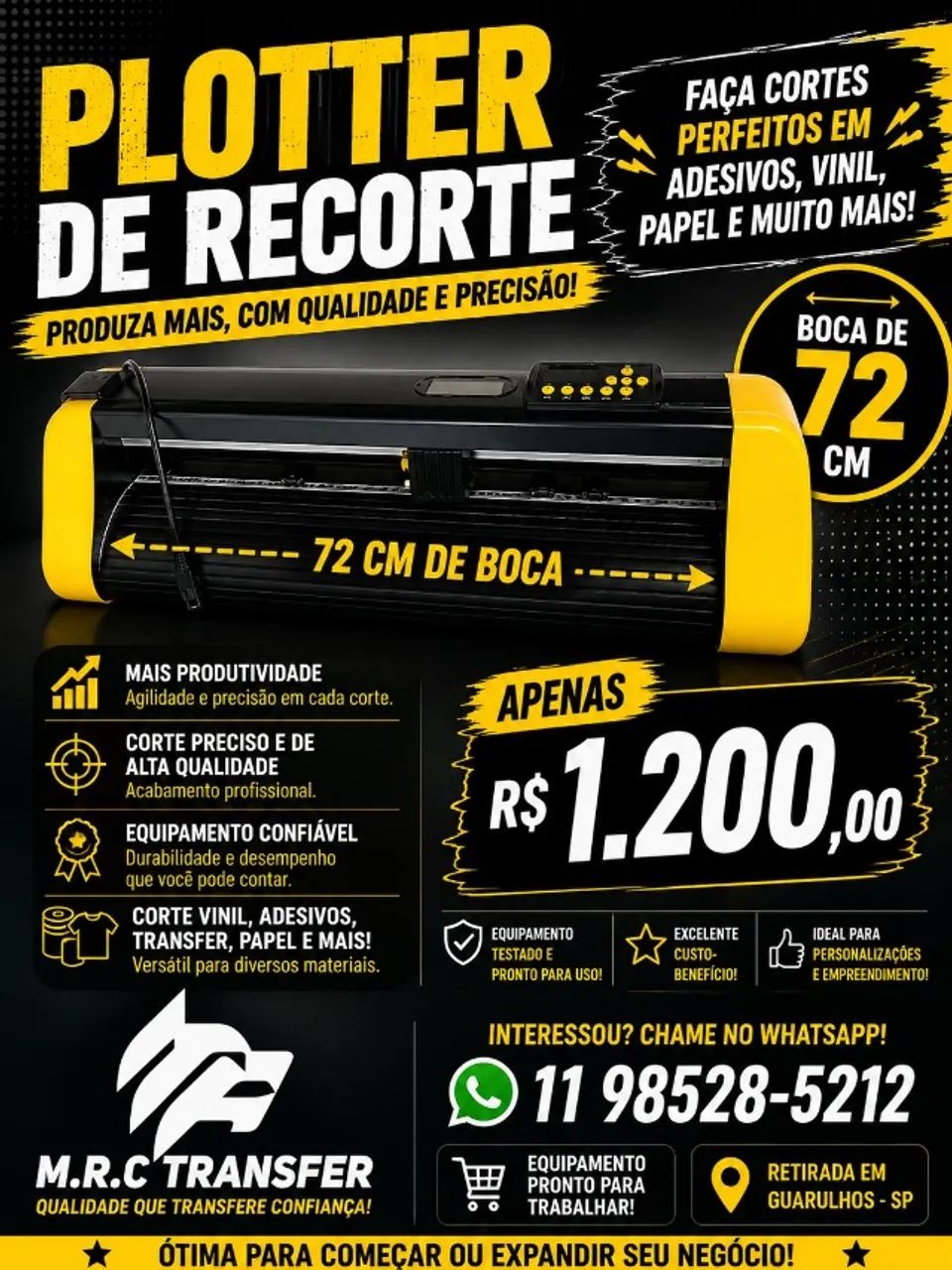 Plotter de recorte tamanho 72