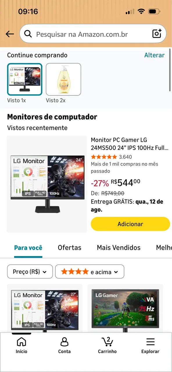 monitor 24 lg 100hz NOVO - Foto 3