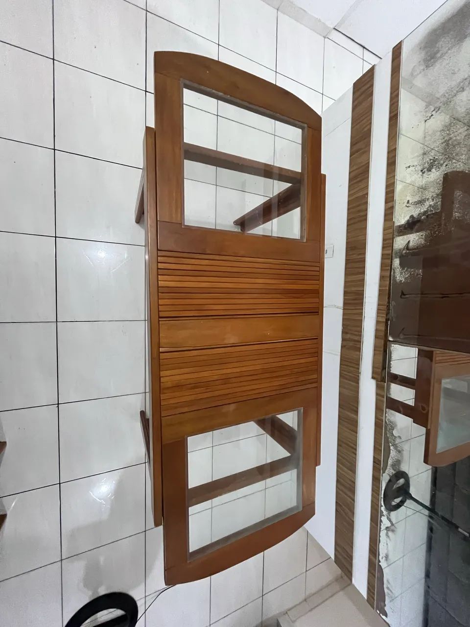  mesa expansível madeira com vidro  - Foto 5