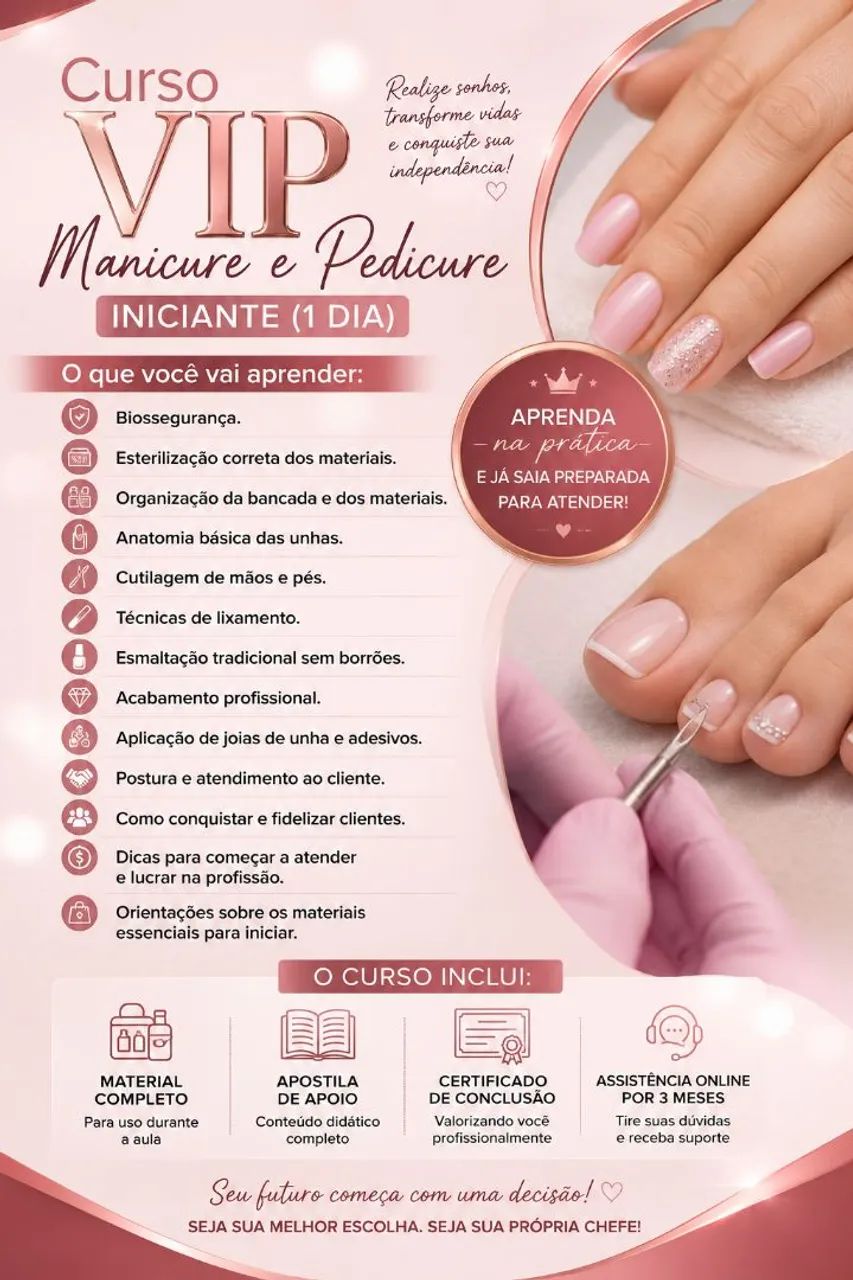 ? CURSO VIP DE MANICURE E PEDICURE ? - Foto 2