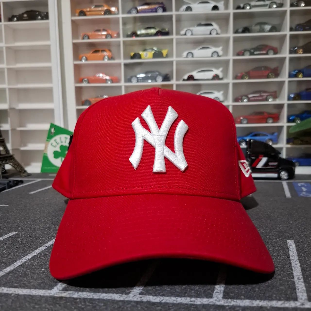 Boné New Era 9FORTY A-FRAME SNAPBACK New York Yankees Vermelho e Branco - Foto 5