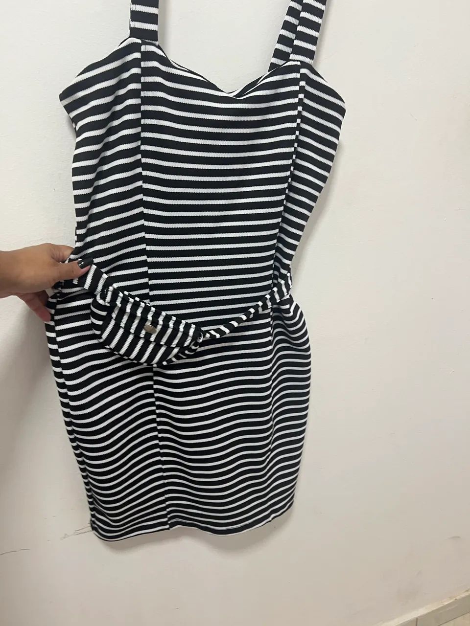Vestido listrado canelado