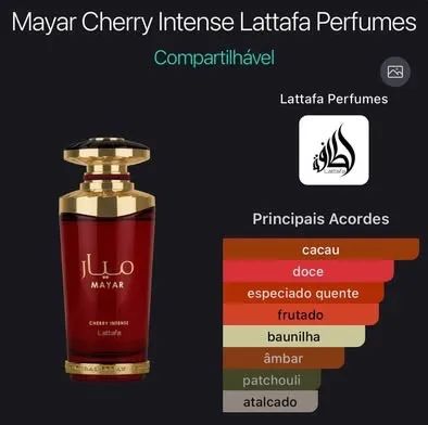 Perfume árabe feminino Mayar Cherry Intense e Mayar Rosa Lattafa  - Foto 4