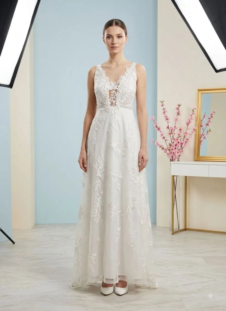 Vestido de Noiva Civil longo 