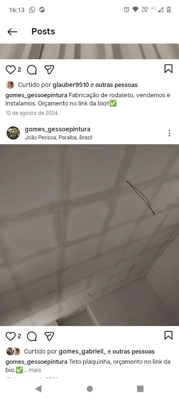 Gesso liso, gesso detalhado
