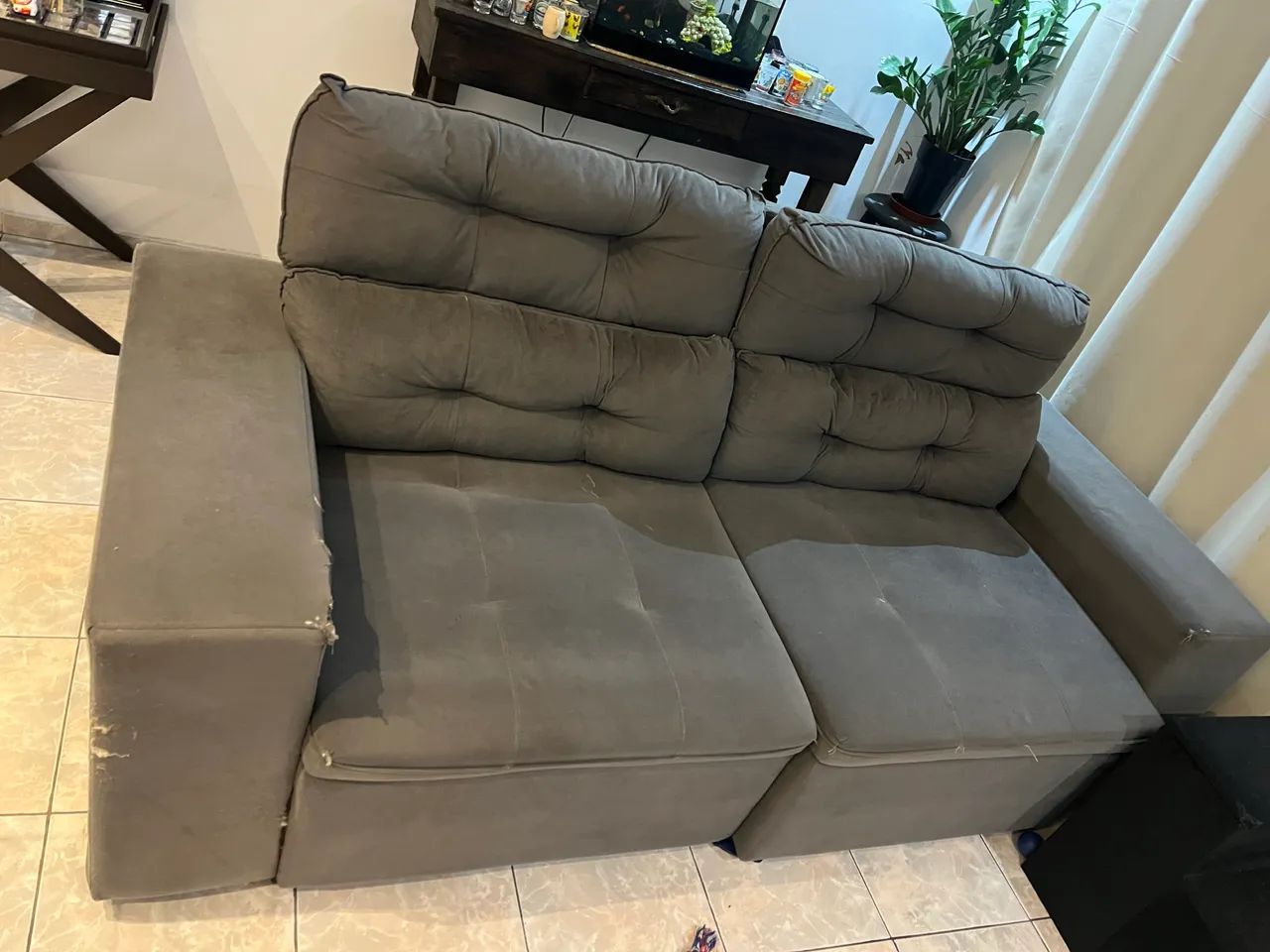 Sofa retratil cinza