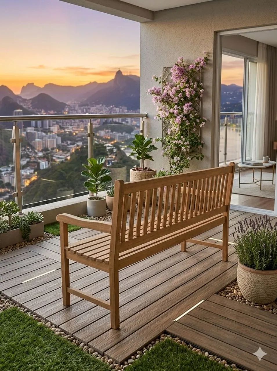 Banco de Madeira Maciça 3 Lugares Área Interna e Externa Piscina, Varanda - Foto 4