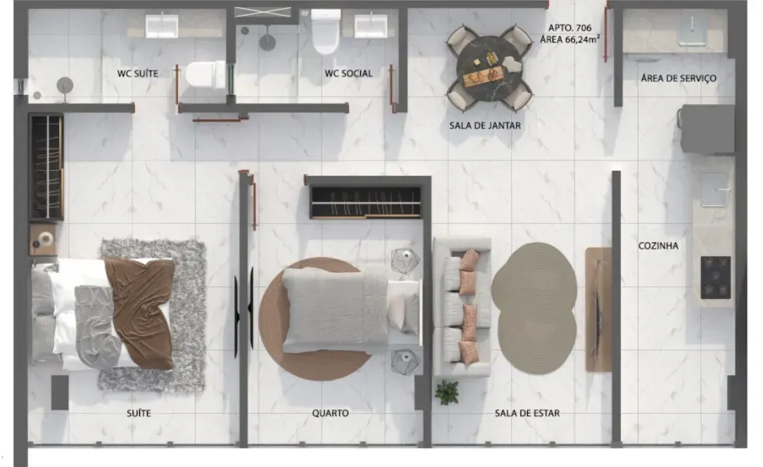 PLANTA 66m²