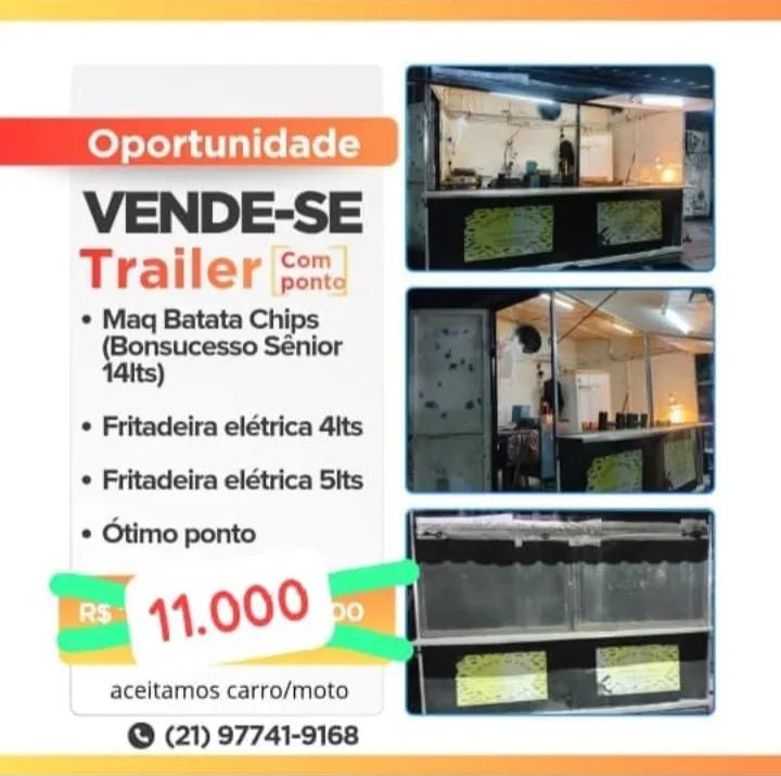 VENDA DE TRAILER COM MÁQUINA DE BATATA CHIPS 