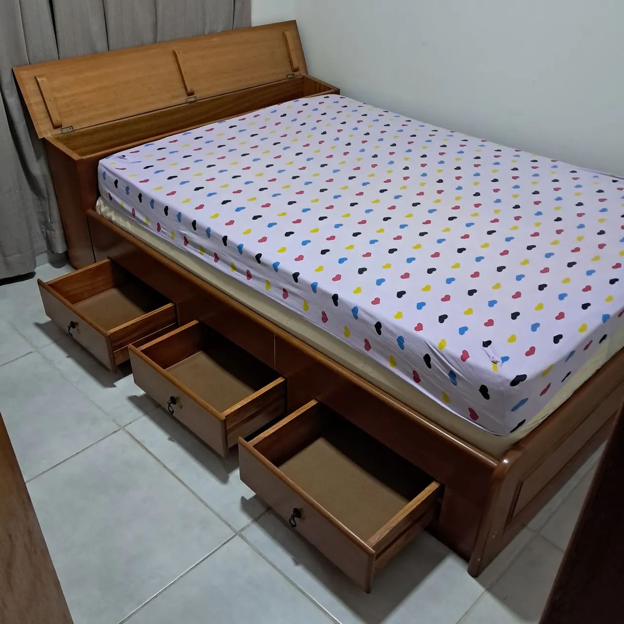Cama Casal de Madeira Com colchão  - Foto 3