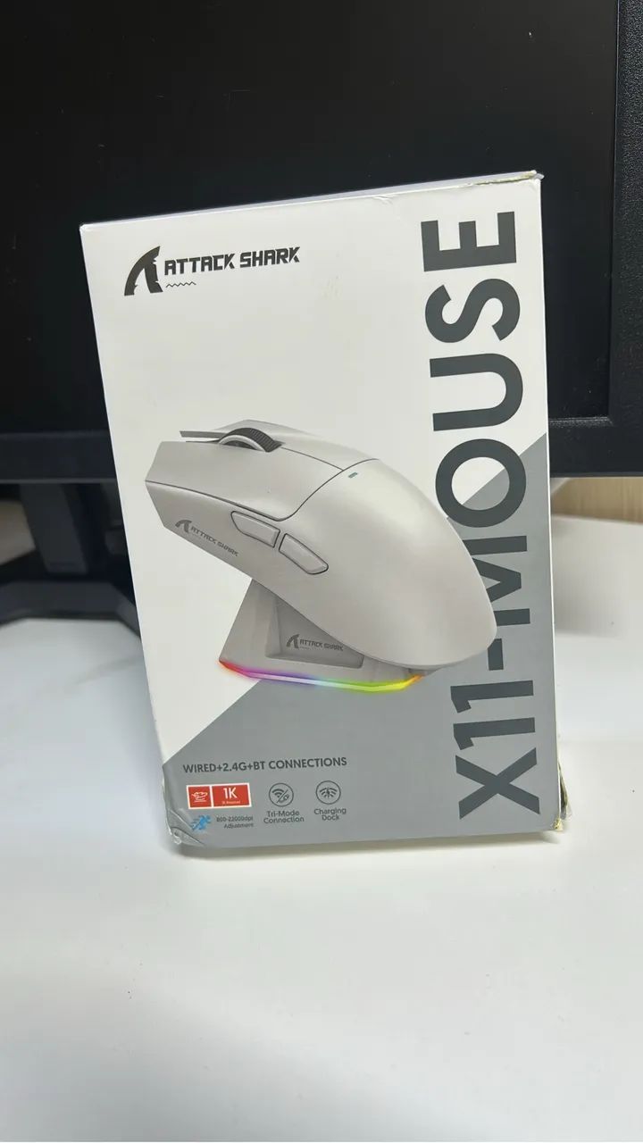 Mouse Attack Shark X11 NOVO + Dock de Carregamento - Foto 3