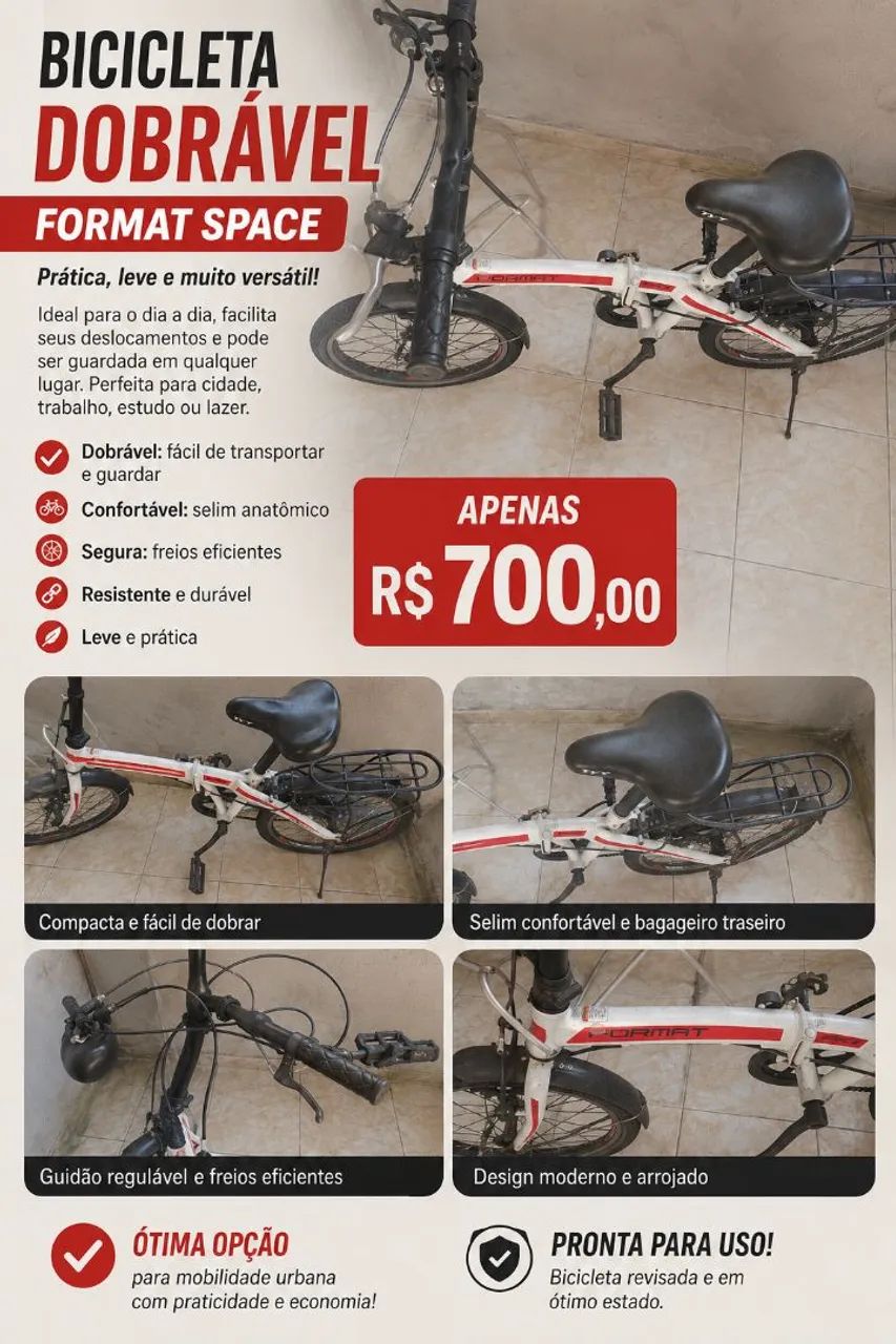 Bicicleta dobrável format 