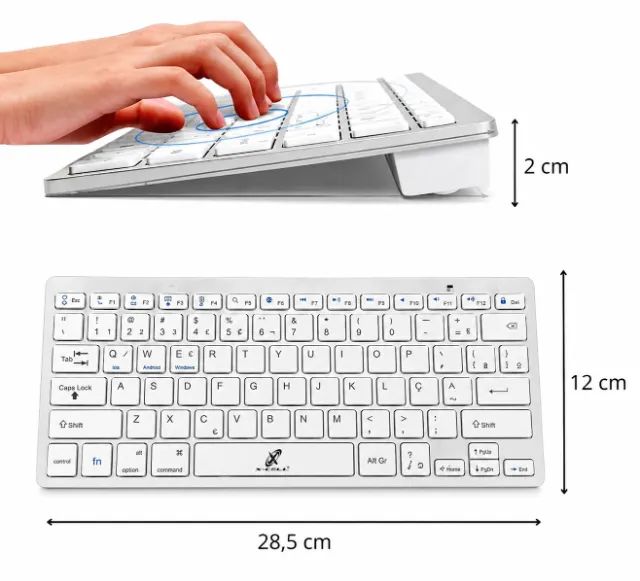 Teclado Mini Bluetooth Slim Abnt2 X-Cell XC-TEC-04 (NOVO) - Foto 5
