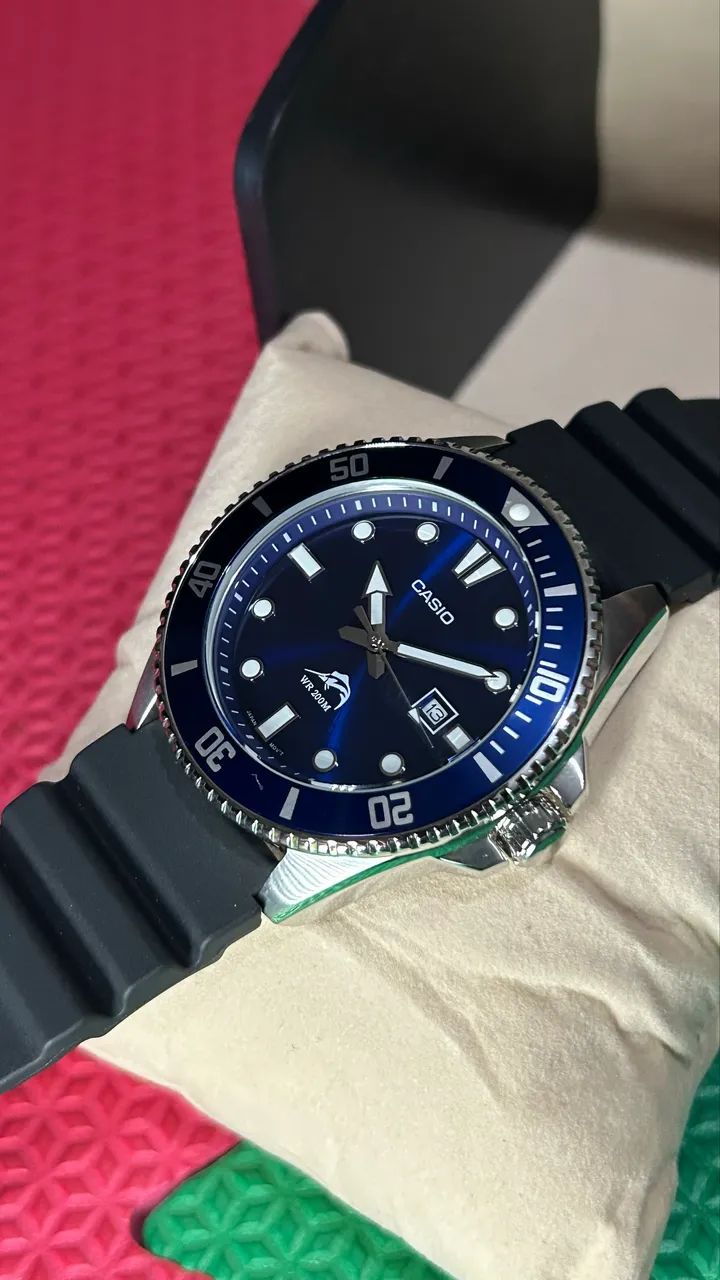 Relógio Casio Duro Marlin Blue Raro - Foto 4
