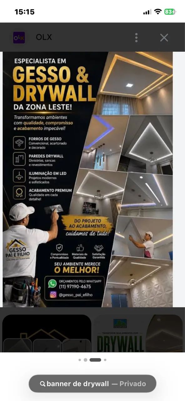 Paredes e forro drywall