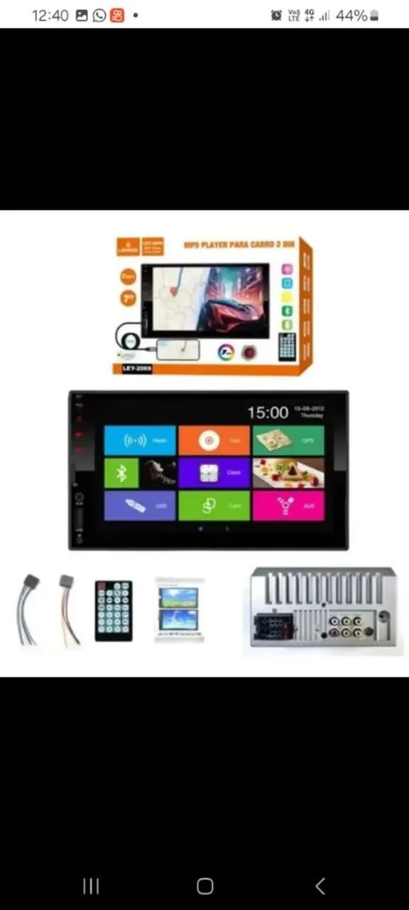Central multimídia universal 2 din mp5 espelhamento Android Ios som automotivo  - Foto 3