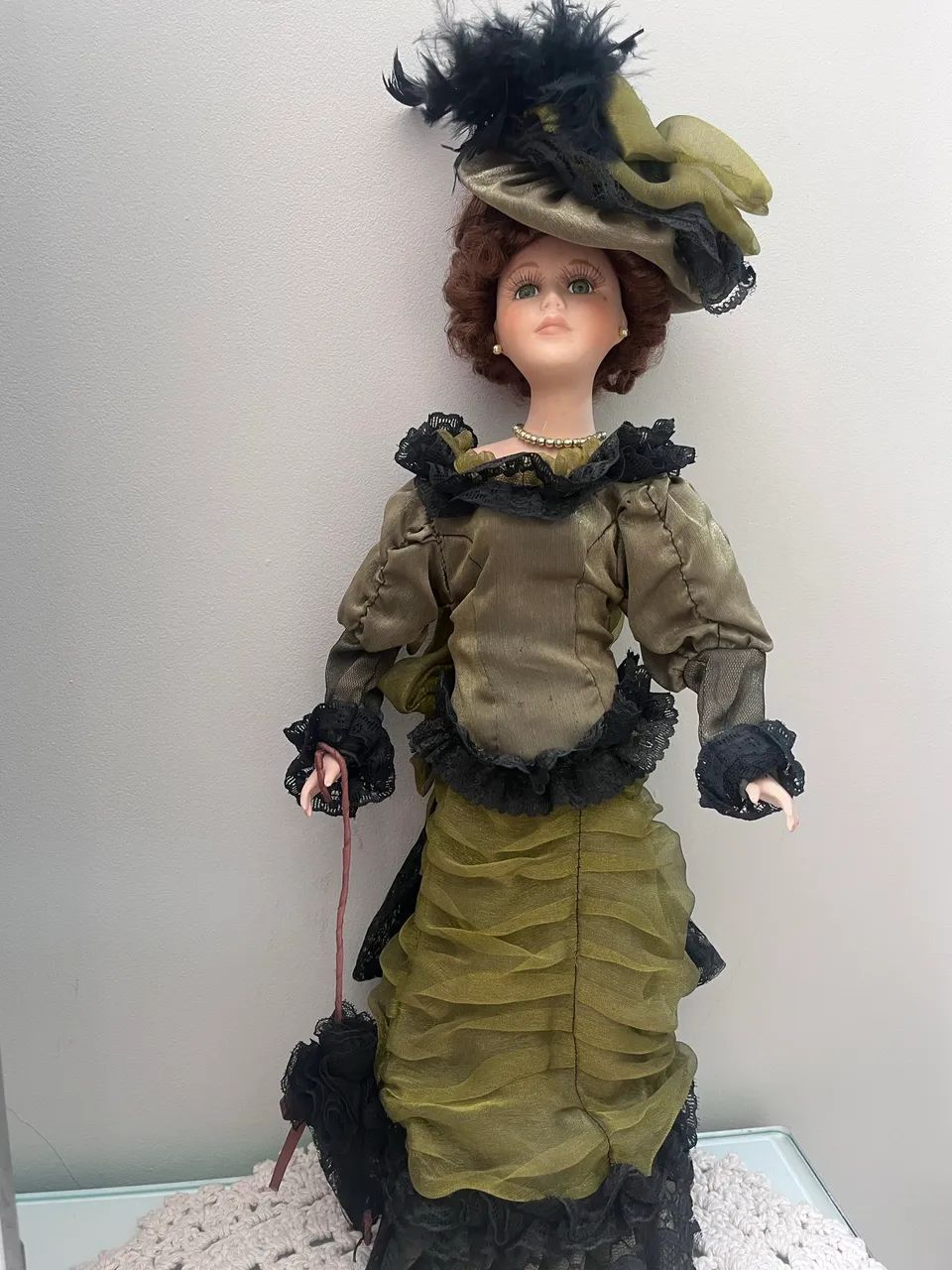 Boneca porcelana grande antiga 55cm