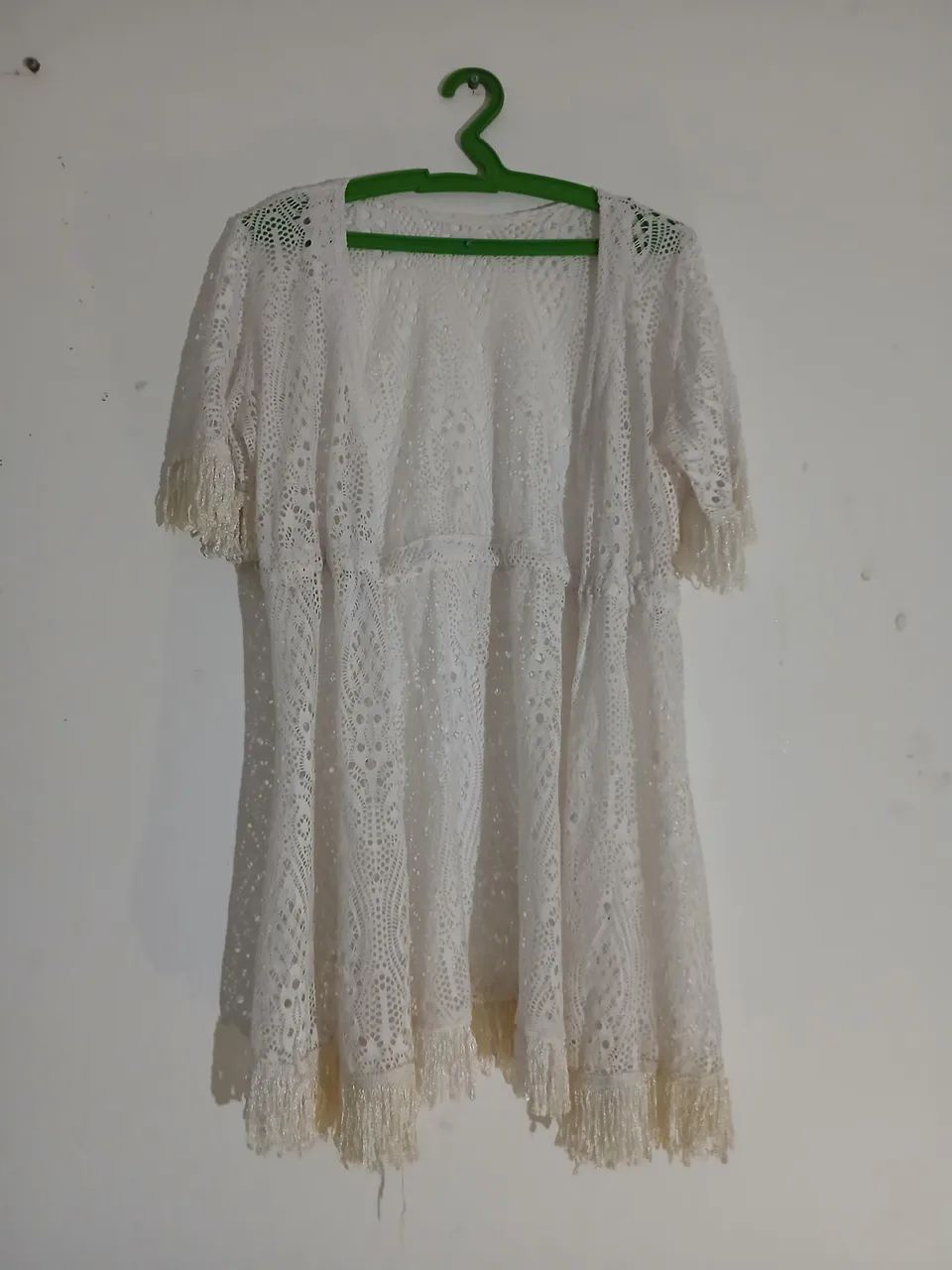 Casaco de crochê branco - Foto 2